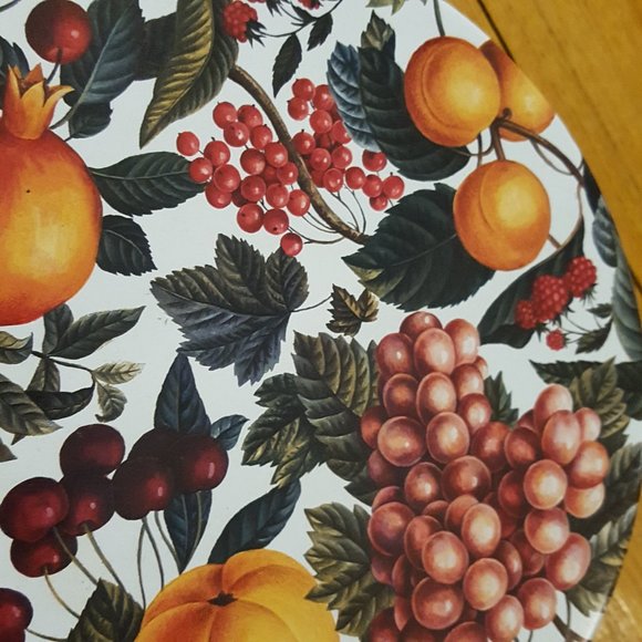 Vintage Metal Storage Tin with Fruit Lid 10" x 4" - Picture 5 of 8